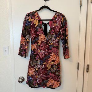 Anthropologie Sequined Embroidered Mini Dress